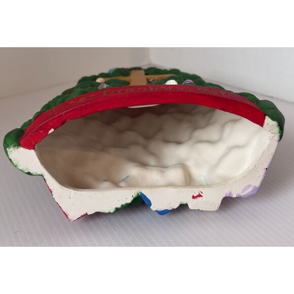 Vintage Ceramic Christmas Tree Cross Most Precious Gift 8.5” Hand Painted Jesus - Picture 8 of 12